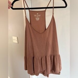 American Eagle Outfitters Soft and Sexy Light Brown Tank Top